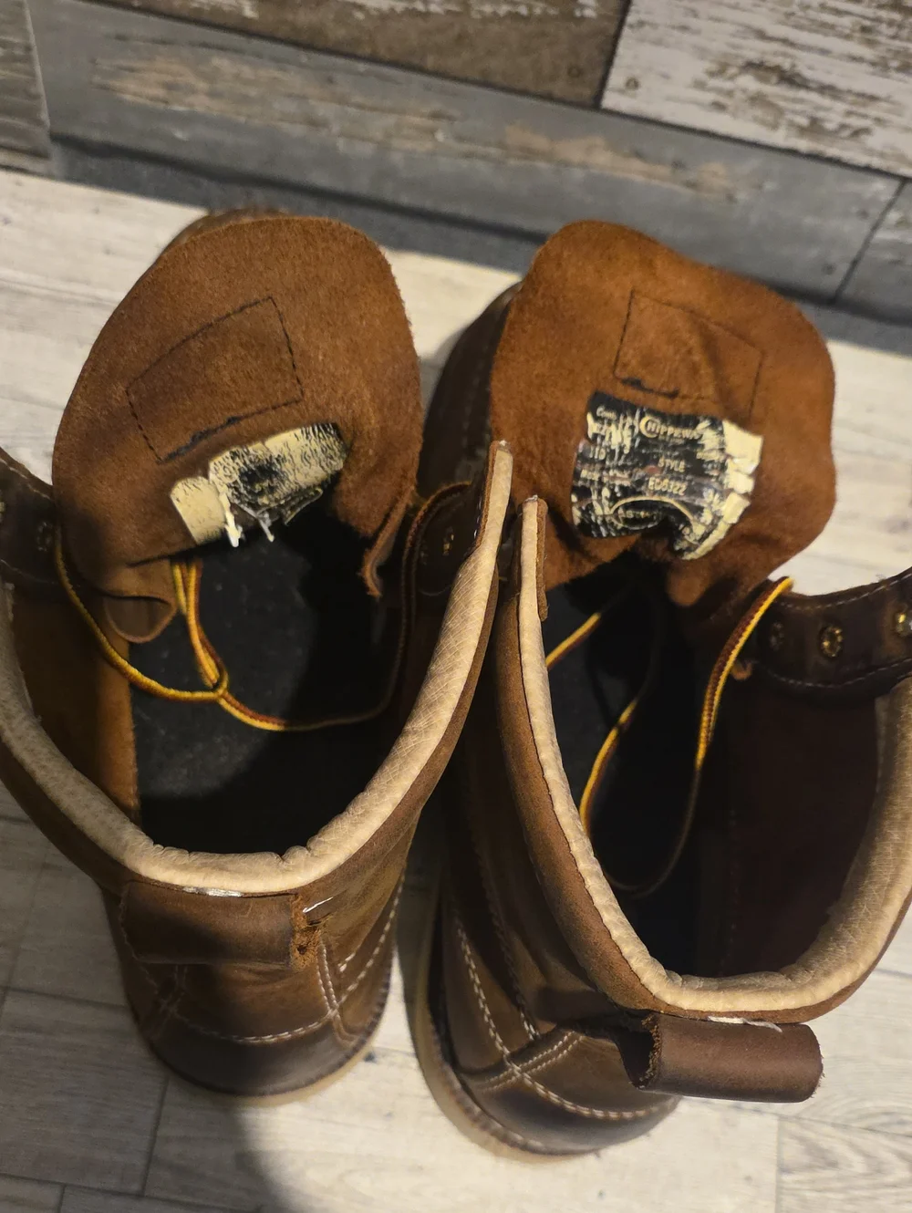 Chippewa Brown Leather Moc Toe Work Boots